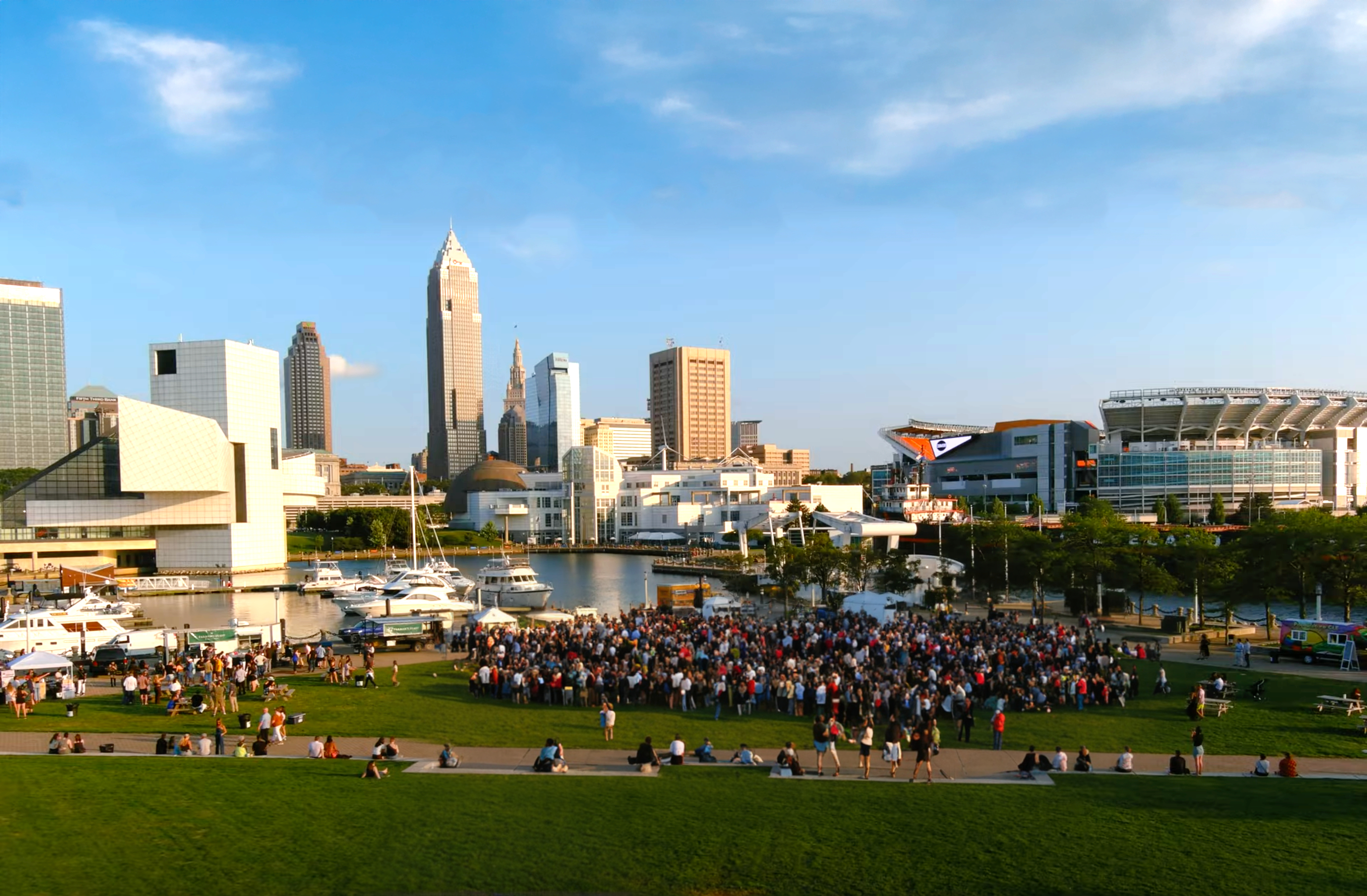 Golden Hour at North Coast Harbor on the Cleveland lakefront